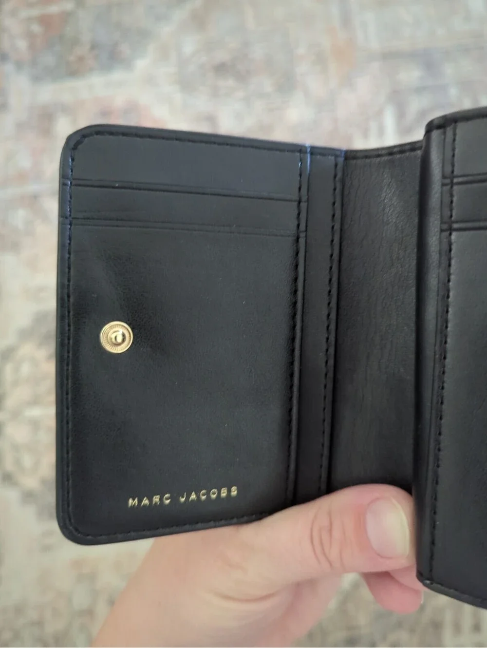 MARC JACOBS Black Saffiano Leather Mini Wallet